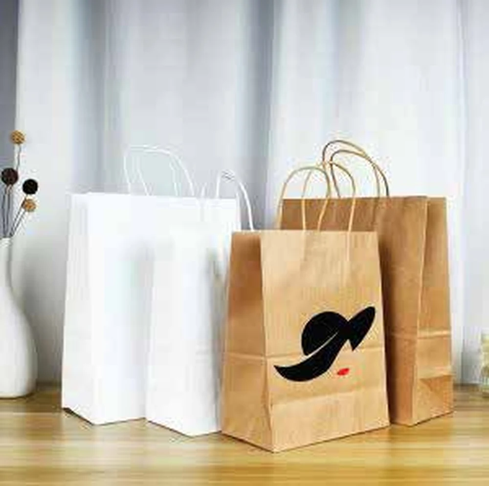 Paper bags in retail setting